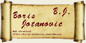 Boris Jotanović vizit kartica